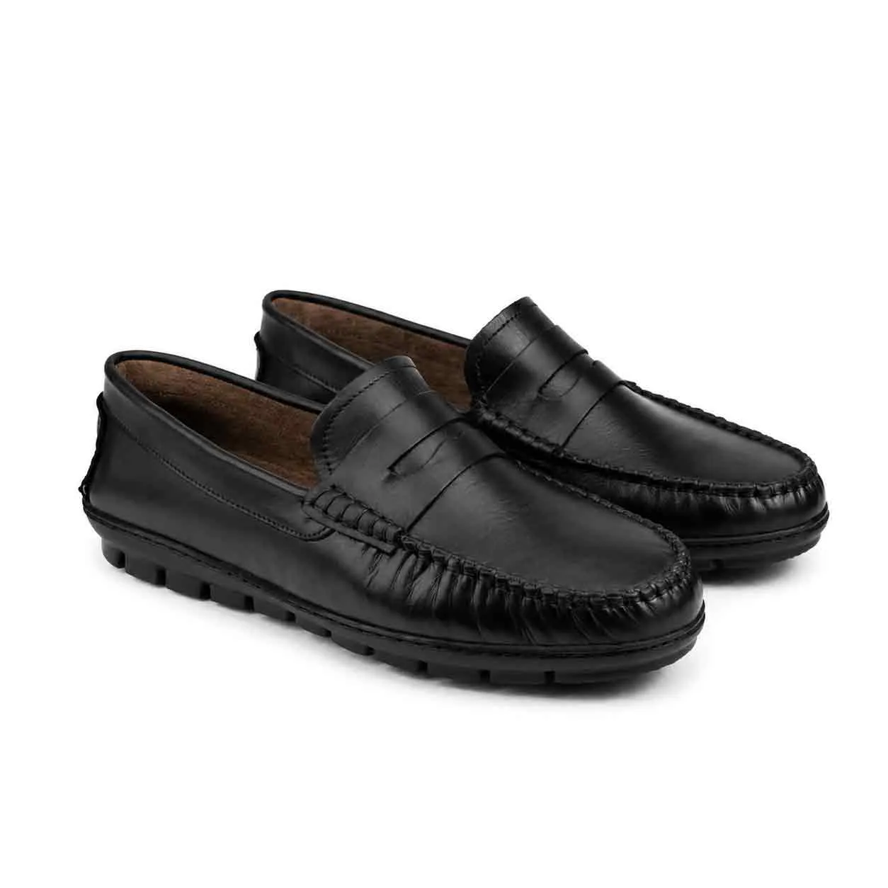 Mocassin pour homme 002 noir cuir miniature